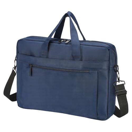 uxcell 15 Inch Laptop Briefcase Bag Oxford Removable Adjustable Shoulder Strap for Business Travel, Navy Blue