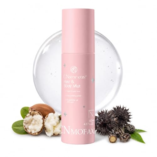 CNMOFAXIN 2-in-1 Body Mist 130ml Nourishing Hydration Spray with Shea Butter & Castor Oil Long-Lasting Floral Musk Fragrance Softens Skin & Smooths Hair For All Hair Types