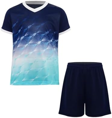 Oyolan Ensemble Foot Garçon – T-shirt Manches Courtes + Short Survêtement Football Sport Respirant
