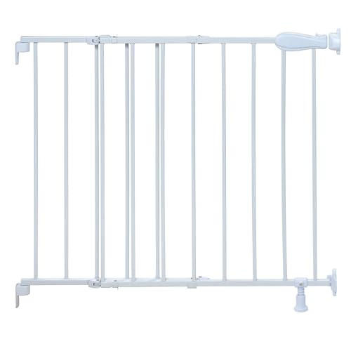 Image of Summer Infant Top of Stairs Simple to Secure Metal Baby Gate, White Metal Finish – 30” Tall, Fits Openings up to 29” to 42” Wide, Baby and Pet Gate for Doorways and Stairways