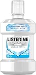 Listerine Advanced White Milder Taste (Zero Alcohol) Mouthwash (1000ml), Fluoride Mouthwash to Whiten and Protect from New Stains While Remineralising and Strengthening Teeth