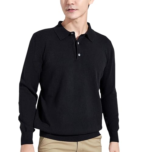 DAIMIDY Men's Knit Polo Shirt Lightweight Casual Long Sleeve Collared Pullover Sweaters2