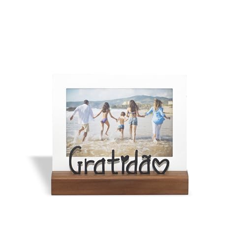 Porta-Retrato Branco 10x15cm Gratidão – Moldura Para Fotos Decora...