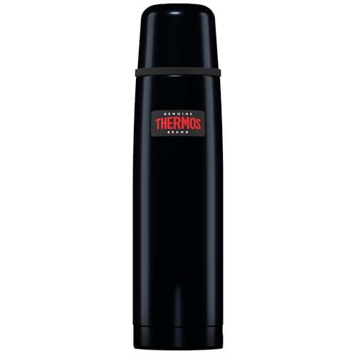 Thermos - Light and Compact Flask, Midnight Blue (1L) - Premium Leak Proof Insulated Tea & Coffee Flask for Hot & Cold Drinks, Built-in Cup, Push Button Stopper, BPA-Free, Durable Steel