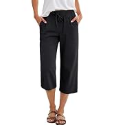 ANRABESS Capris Pants for Women Summer Casual Loose Drawstring Elastic High Waist Straight 2026 L...