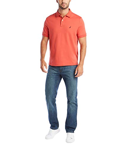 Image of Nautica Men's Classic Fit Short Sleeve Dual Tipped Collar Polo Shirt