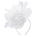 Yokawe Fascinators Hat Feathers Cocktail Headband Tea Party Headpiece for Women (White)