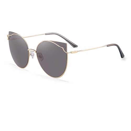 Cat Eye Designer Sunglasses Women Polarized Oversized Lenses Metal Frame UV Protection