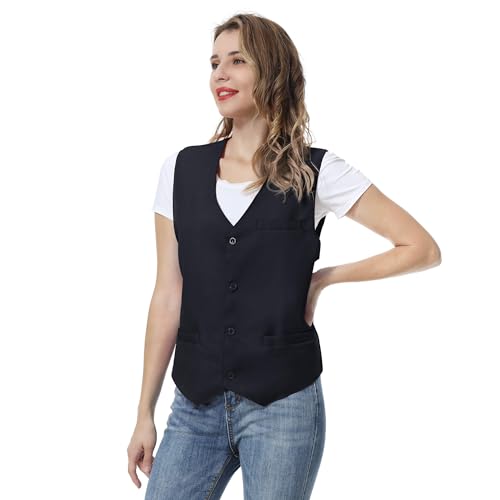 TopTie Unisex Button Vest Work Wear Uniform Vest2