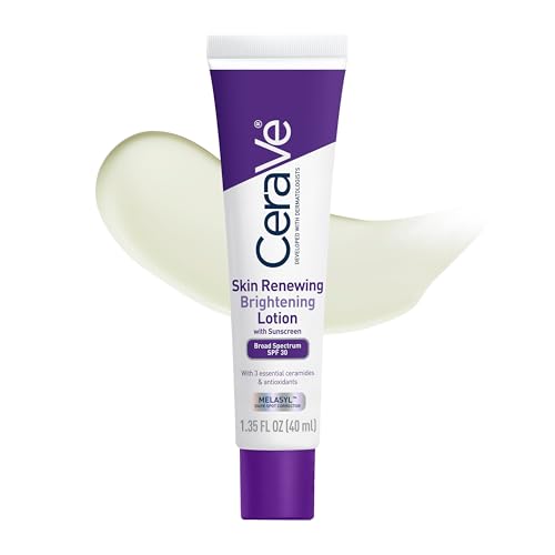 Image of CeraVe Skin Renewing Brightening Lotion SPF 30, Anti Aging Facial Moisturizer Hydrates, Brightens and Evens Skin Tone, Contains Ceramides + Niacinamide + Antioxidants, Fragrance-Free, 1.35 fl oz
