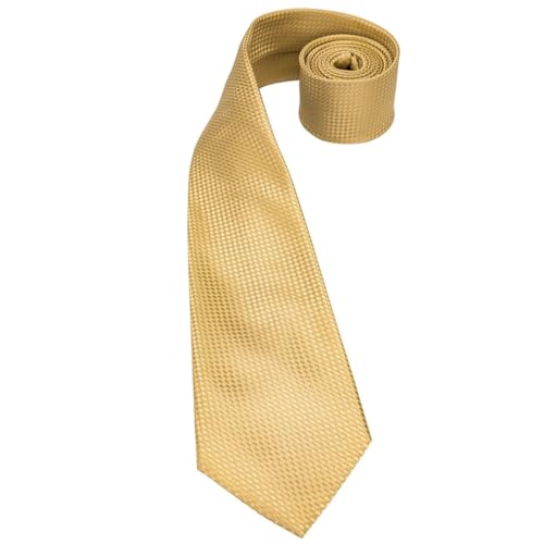 Juego de corbata y pulsera de seda dorada para hombre miniatura 3