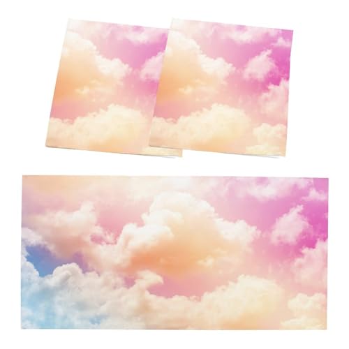 Image of 2 Pack Fluorescent Light Cover for Ceiling Light Classroom- Rosy Cloud Magnetic Light Cover Fluorescent Light Shade Panel, Decorative Film Filter for Reducing Harsh Glare Home Decorations
