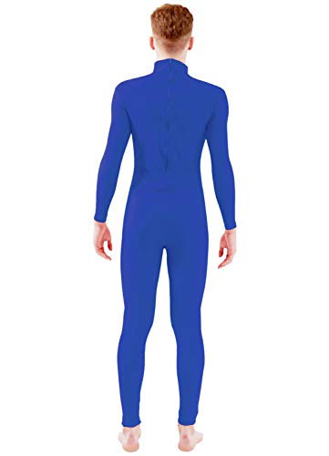 Ensnovo Adult Spandex Turtleneck Long Sleeve One Piece Unitard Bodysuit Dancewear Royal Blue, M