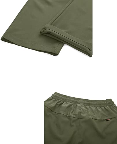 Biylaclesen Hiking Pants Mens Fishing Pants Sweatpants For Men Quick Dry Pants Men Jogger Pants For Men Running Pants Men Workout Pants Men Army Green #TOP5