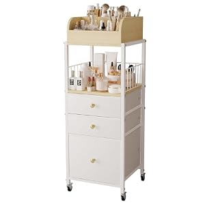 Makeup Organizer Cart with Drawers Rolling Makeup Cart for Bedroom