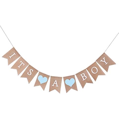 Burlap Banner for Baby Boy Shower - Baby Boy Shower Decorations,Its A Boy Burlap Banner,Best Boys Birthday Party Supplies (Its A Boy Burlap Banner) Cover