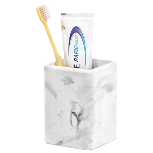 Luxspire Porte-brosses à Dents, Gobelets à Brosses en Diatomite à Dents à Séchage Rapide pour la Salle de Bain, Porte-brosses à Dents Électriques et Porte-Dentifrice, Marbre