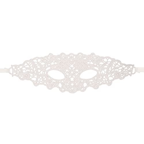 Komonee 3 x White Lace Mask Adult Halloween Venetian Masquerade New Years Eve Eyemask Costume Party Unisex Fancy Dress Outfit - Image 4
