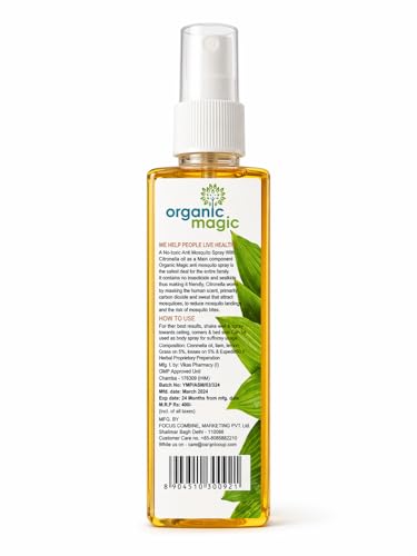 Image of Anti Mosquito Spray 100ml | Natural Herbal Mosquito Repellent | DEET-Free, Safe for Kids & Adults | Indoor & Outdoor Protection | Citronella, Neem & Lemongrass Oil