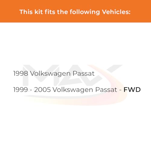 Image of Max Advanced Brakes Rear Brake Kit Compatible With 1998 VW Passat 1999 2000 2001 2002 2003 2004 2005 Passat FWD Replacement Premium OE Disc Brake Rotors and Ceramic Brake Pads