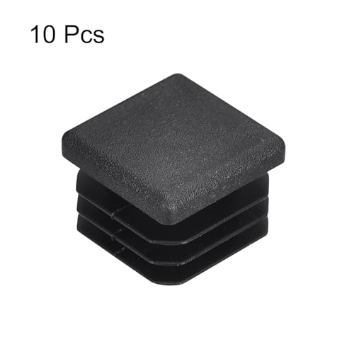 Image of uxcell 10Pcs 20mmx20mm(0.79inch) Plastic Tubing Plug Square Post End Caps for Handrail Stair Newel Guardrail Tube Black