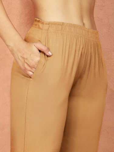 Image of TWIN BIRDS Women Viscose Cotton Kurti Pants | Stretch Ethnic Daily Trousers