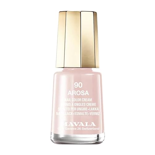 MAVALA - Mini Colors Arosa 90 5 ml, Esmalte de Uñas Pequeño, Color Rosa Claro, Minimiza la Evaporación, Formulados con Ingredientes Seleccionados, Práctico para Llevar
