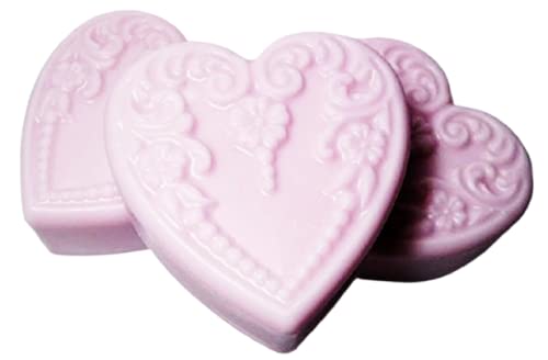 Pink Florals Assortment 5 pc Scented Goat Milk & Shea Soap Heart Shaped Assortment - Gift Boxed Set