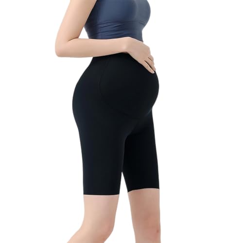 GXGM Pantalones Cortos de Maternidad para Mujeres, Ropa Premama Embarazada, Sobre el Vientre Embarazo Pantalones Cortos de Motorista Workout Active Running Yoga Shorts, XL