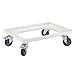 Produktbild EU Transportroller für Boxen 60 x 40 cm mit 2 Bremsen Weiß und 4 Lenkrollen Rollwagen Euroboxen Eurobehälter
