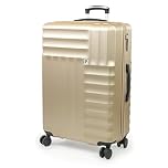 Pierre Cardin Luggage Large Suitcase 30" - Wheeled Lightweight Champagne