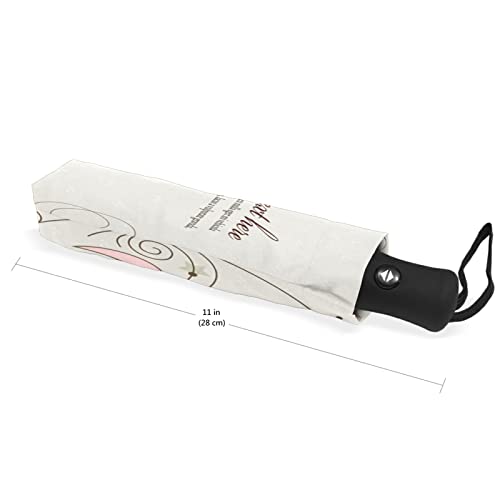 Parapluie automatique pliable résistant motif papillon fleur rose - 7
