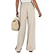 Akklian Wide Leg Palazzo Pants Womens Summer High Waist Flowy Loose Casual Trousers Fashion Beach Travel Vacation Outfits Beige