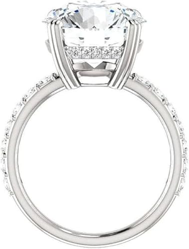8CT-12CT Round Moissanite Engagement Ring Wedding Eternity Band Vintage Solitaire Halo Setting Silver Jewelry Anniversary Promise Vintage Ring4