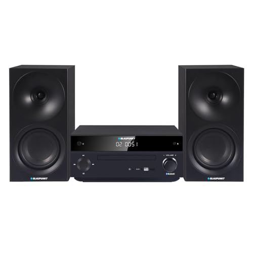 Blaupunkt MS30.02BT Microcadena estéreo Bluetooth HDMI ARC | Óptico USB AUX Radio FM CD 150 W RMS Reloj Despertador Mando a Distancia Altavoces Bass Reflex (Negro)