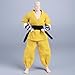 Meetoget 1/12 Scale Male Figure Doll Monk Fighting Suit Clothes for 6 inch Action Figure PM007US,Yellow