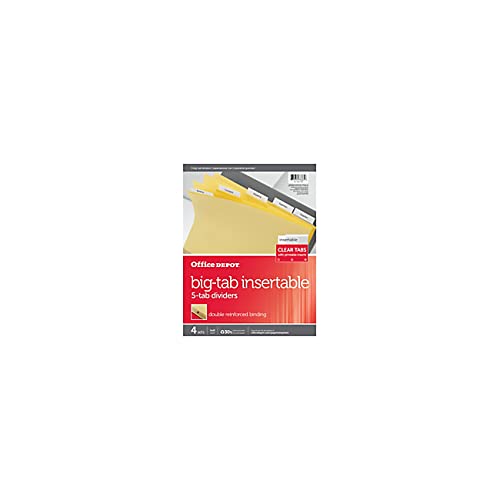Office Depot® - File Folders - Insertable Dividers With Big Tabs, Buff, Clear Tabs, 5-Tab, Sets - Insertable Dividers Wi #TOP13
