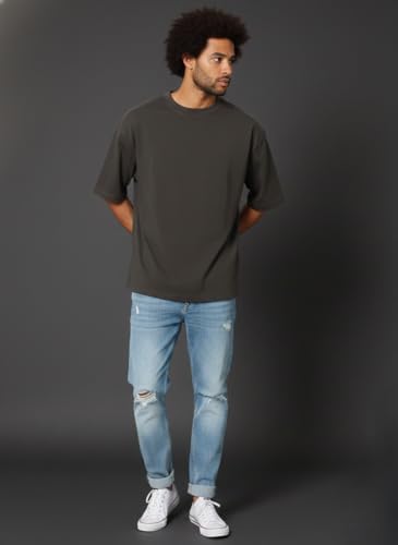 Image of Besick Oversized Plain Cotton Drop Shoulder Baggy fit Tshirt for Men