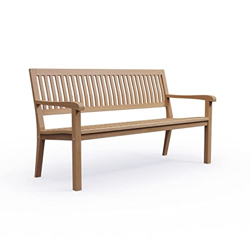 'kmh®, banc de jardin 3 places en teck 'Lea 150 cm (# 102147)