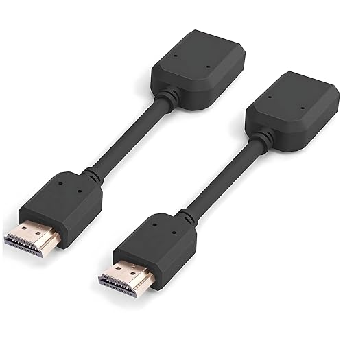 OHVBAEON 2PCS HDMI Extension Cable 12cm 4K HDMI Extender Male to Female HDMI Cable Adapter Compatible with TV Stick, Roku Stick, PS5, PS4, Xbox360