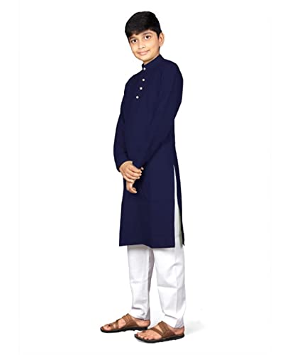 Image of ROYALICA black Indian Kids Dress, Boys Festive and Party Kurta, Kurta Pyjama Set, Wedding Kids Dress, Boys Pyjama Kurta, Indian Kids Yellow Kurta Pyjama (15-16 YEAR, SKY BLUE)