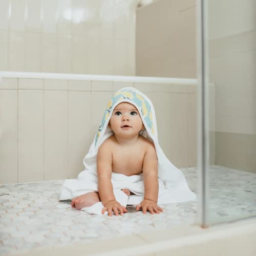 Image of aden + anais Essentials Hooded Baby Bath Towel, Super Soft 100% Cotton, 2 Pack, Farm to Table