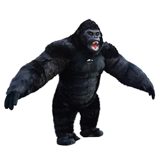 Inflatable Gorilla Costume for Adult 8.53 ft Tall Roar King Kong Costume for Halloween Marketing Activities Orangutan Mascot Costume (Black)