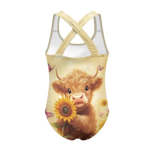 Image of Girls One Piece Swimsuits Axolotl Cross Back Swimwear Beach Summer Quick Dry Beach Bathing Suit
