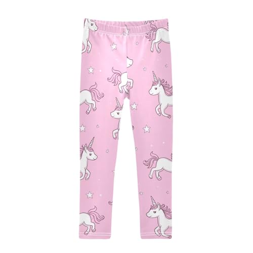 Cute Unicorn Girls' Leggings Toddler Doodles Pink Kids Yoga Pants Dance Active Tights 5T