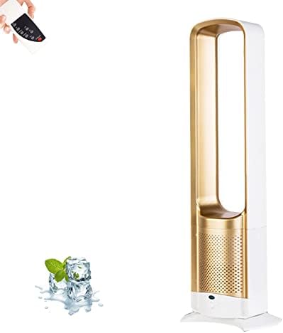 32-Inch Bladeless Portable Tower Fan, Oscillating & Quiet with Remote Control, Timer Function, Super Silent Pedestal Fan for Home, Office & Bedroom (Gold)