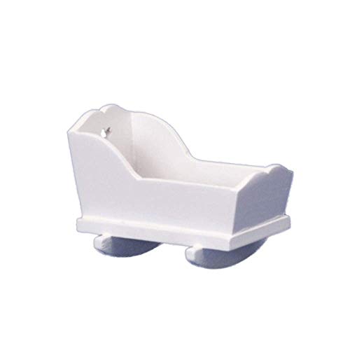 Berceau miniature 1:12 de poupée blanc pour meubler la nursery
