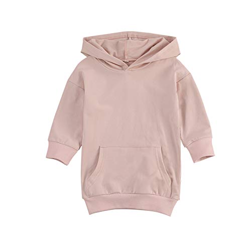 Toddler Baby Boy Girl Hoodies Tops Long Sleeve Pocket Sweatshirt Pullover Hooded Sweater Fall Winter Clothes 1-6 Years (Light Pink, 1-2T)
