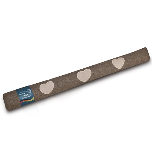 Beautuissu Burlete Puerta 90 cm - Cojín Aislante Marrón para Ventana Entrada Protección Frío Corrientes Aire 1 Kilo Burlete Cortavientos Puerta como Felpudo Decorativo - Tuuli HR