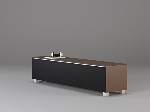 Preisvergleich Produktbild TV-Board Soundboard MAJA Soundconcept verschiedene Farben mit Akustikstoff schwarz in 140x43x42cm oder 180x43x42cm (180, Glas sand)